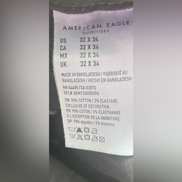 Men's American Eagle Next Level Flex Skinny Black Denim Jeans Size 32 - Picture 6 of 7